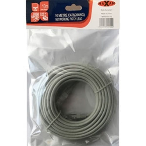 Maxam Cat6 Moulded Network Patch Lead 10 Metre Grey