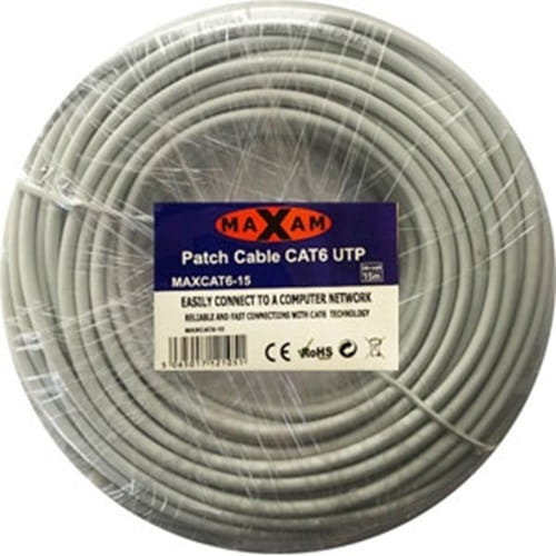 Maxam UltraFlex Cat6 Patch Cable 15M - High-Speed Network Lead