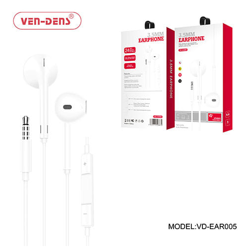 Ven-Dens High-Resolution Wired 3.5mm Earphone VD-EAR005 (White)