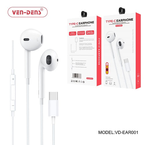 Ven-Dens VD-EAR001 USB-C Wired Earphone White