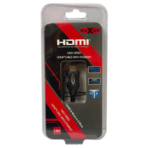 MAXAM HDMI to HDMI 1M Cable Blister Pack