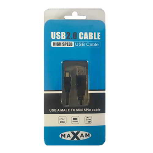 MAXAM USB 2.0 A Male to Mini 5PIN Cable 2M