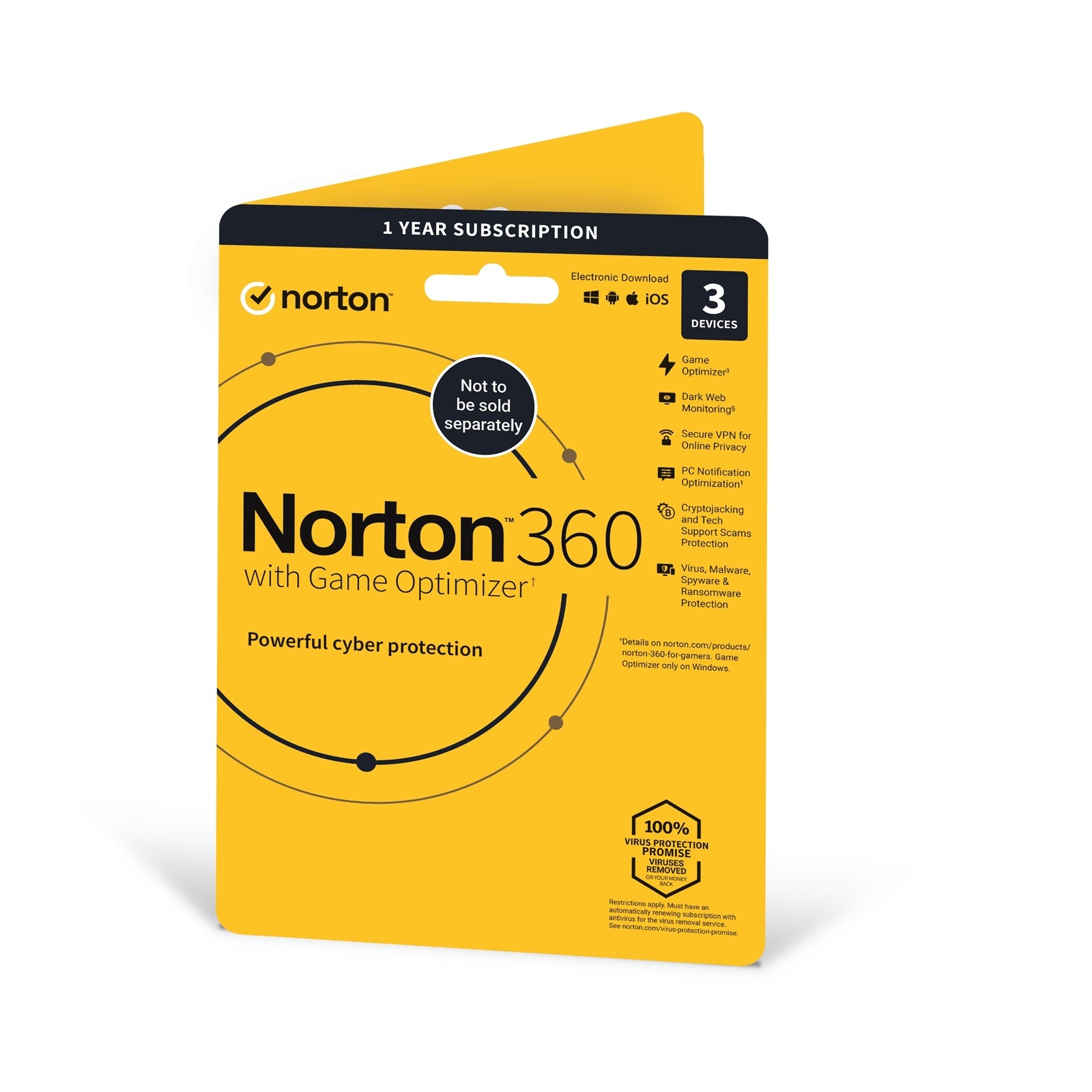 Norton 360 Game Optimizer 2022 - 1-Year Antivirus Subscription for 3 Devices