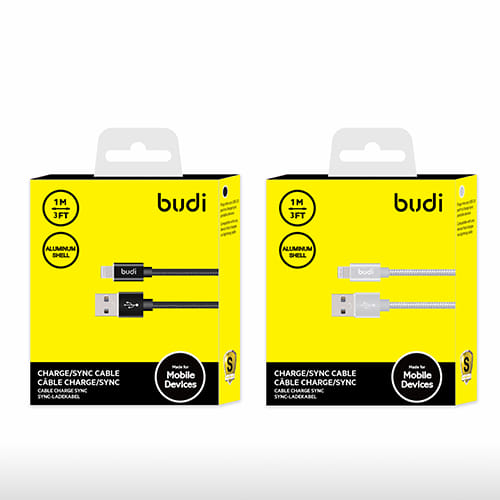 BUDI 180L USB Data Cable with Aluminium Shell with Connector For iPhone