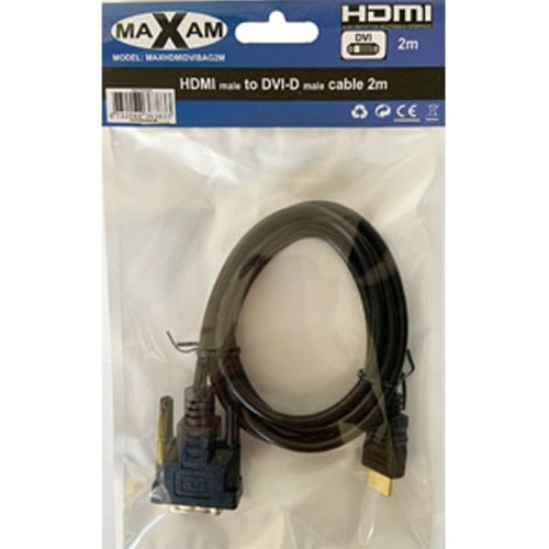 Maxam HDMI - DVI-D Cable 2 Metre (Polybag)