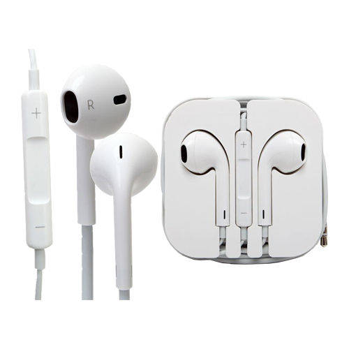 Wired Earphone With Mic for iPhone 6+ 5S 5C (White)