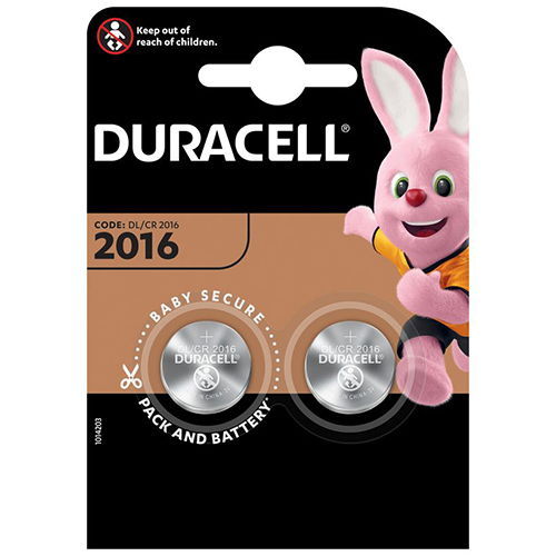 Duracell DL2016 3v Lithium Coin Battery Twin Pack