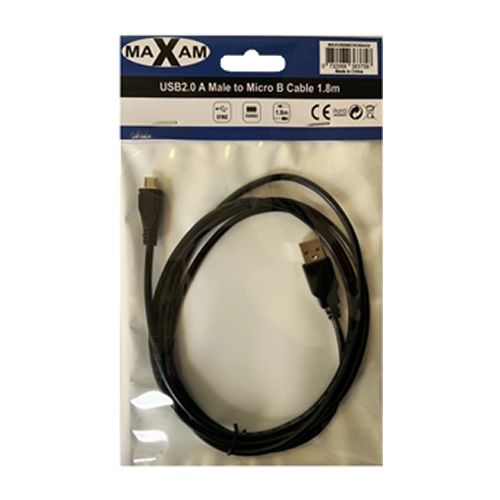 MAXAM 1.8M USB 2.0 A Male to Micro B Cable 