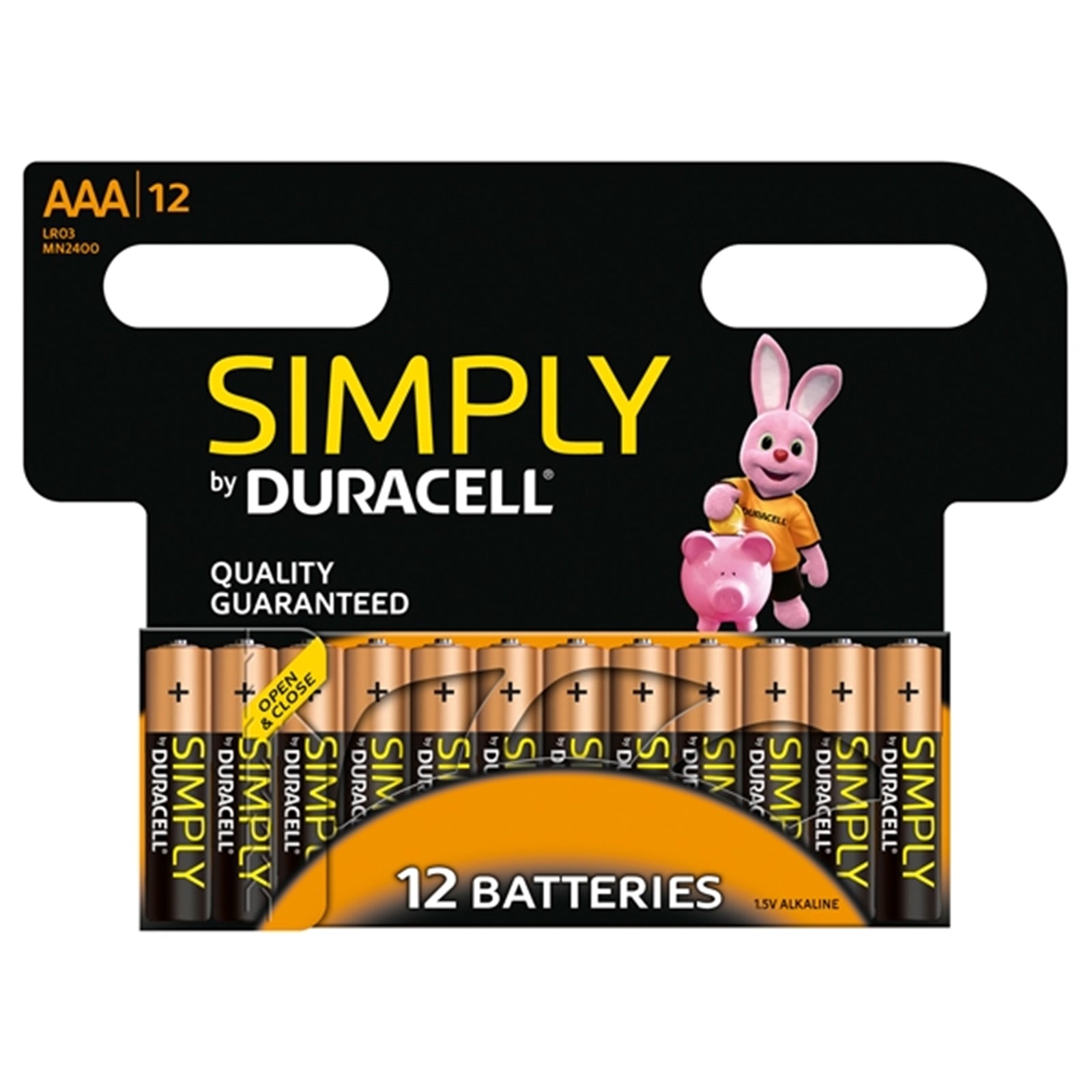Duracell Simply AAA Alkaline Batteries 12-Pack for Everyday Use
