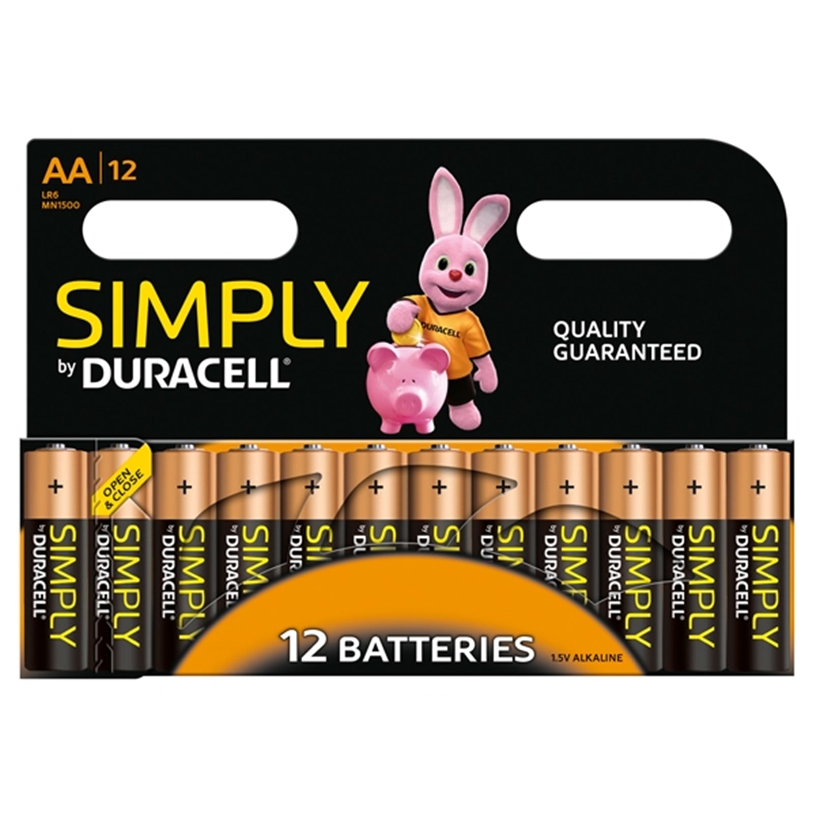 Duracell Simply AA Alkaline Batteries 12 Pack for Everyday Use