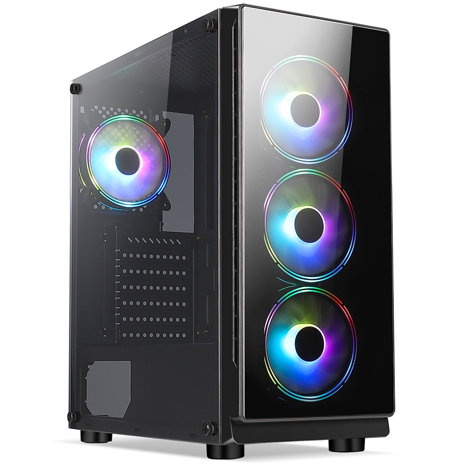 CRONUS Achos Gaming Case Black Mid Tower with ARGB LED Fans & Tempered Glass