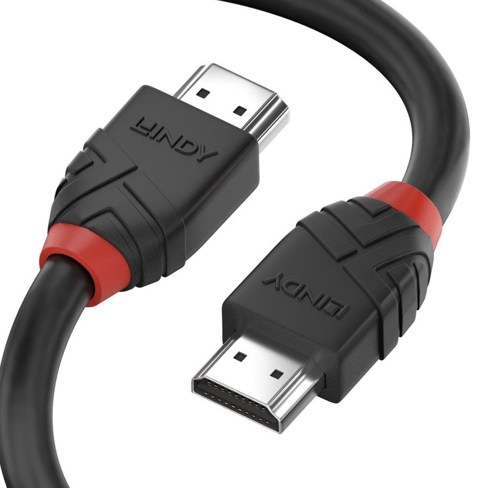 LINDY 36472 HDMI 2.0 Cable, 4K UHD, High-Speed 18Gbps, 2m Black & Red