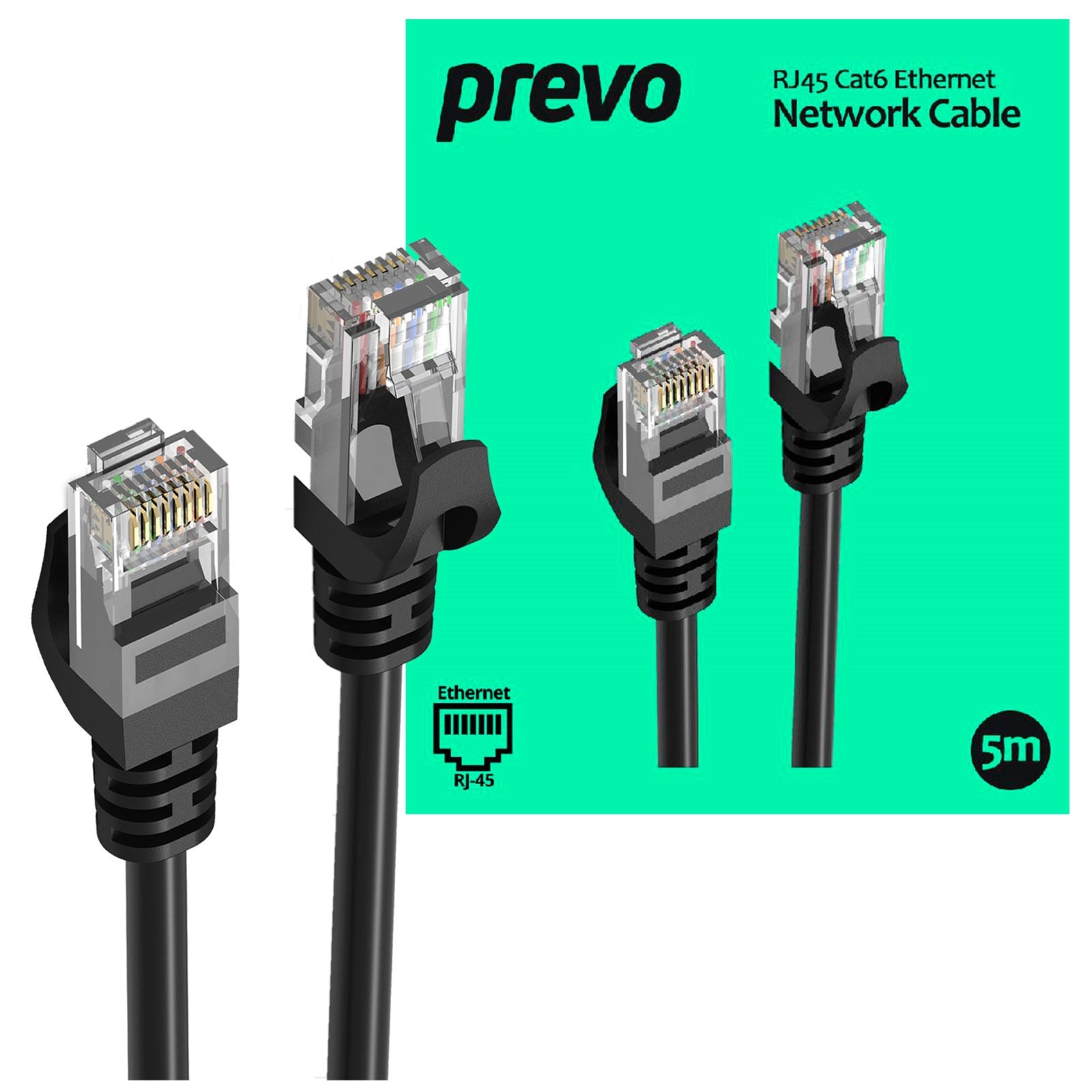 Prevo CAT6 Ethernet Network Cable - 5m Black