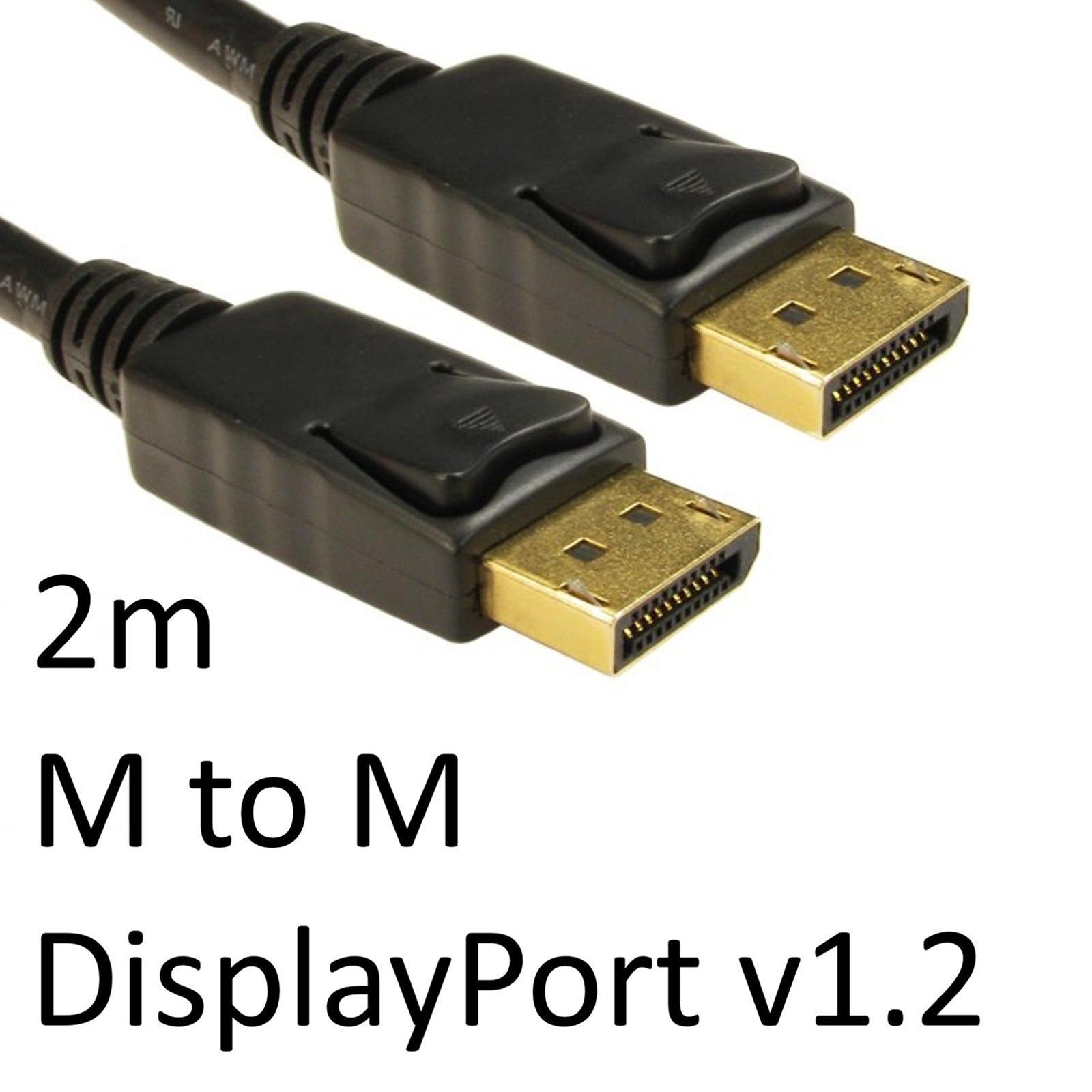 DisplayPort 1.2 (M) to DisplayPort 1.2 (M) 2m OEM Display Cable, Black