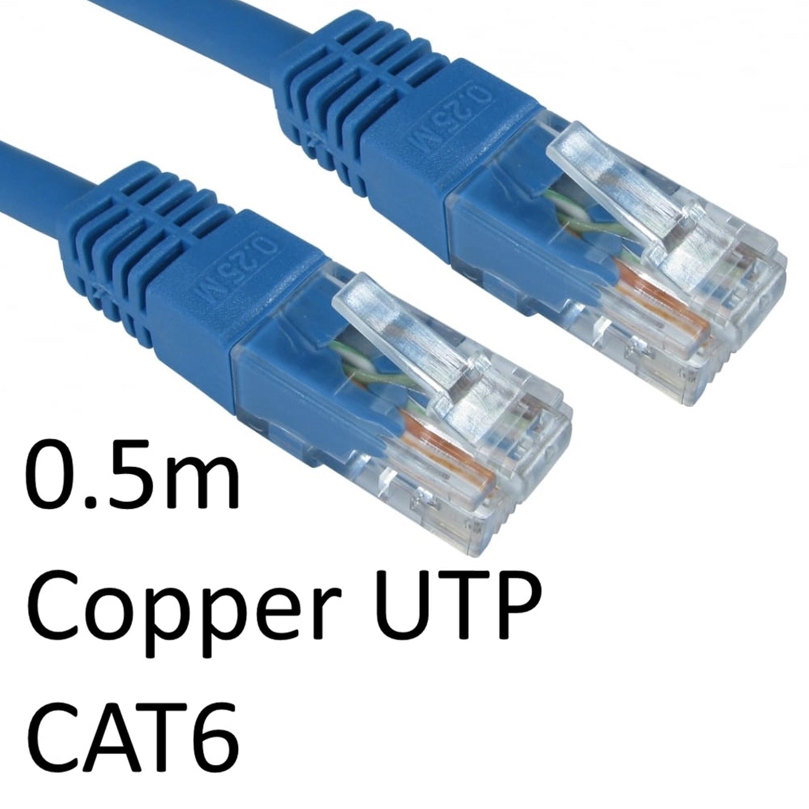 CAT6 RJ45 (M) to RJ45 (M) 0.5m OEM Moulded Boot Copper UTP Network Cable - Blue