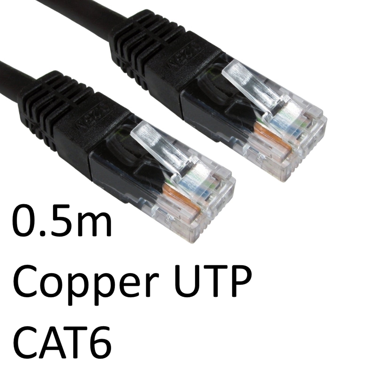 CAT6 RJ45 (M) to RJ45 (M) 0.5m OEM Moulded Boot Copper UTP Network Cable - Black