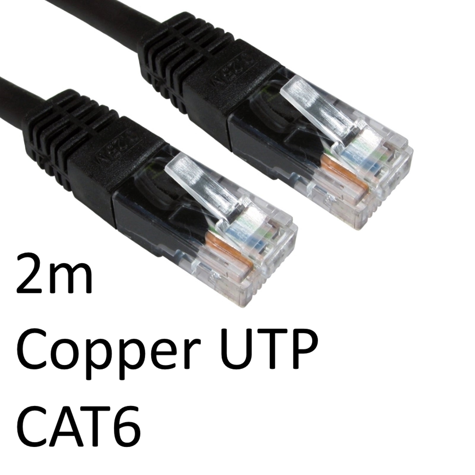 2m CAT6 RJ45 Copper UTP Network Cable - Black
