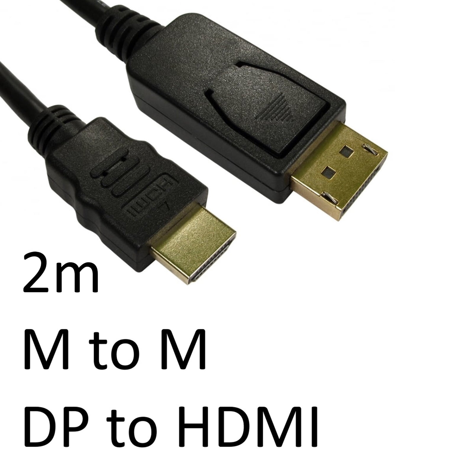 2m DisplayPort to HDMI High-Resolution Cable Black