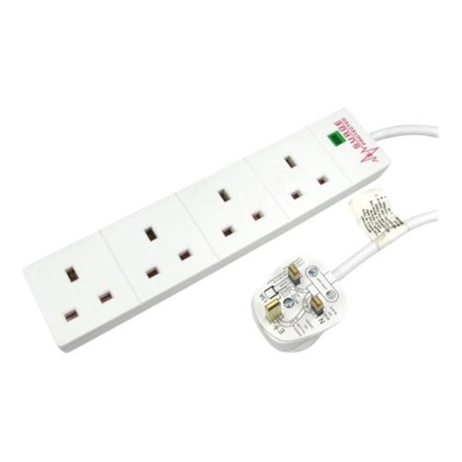 Extended Reach 4-Way Power Strip with 5m Cable and Safety Indicator
