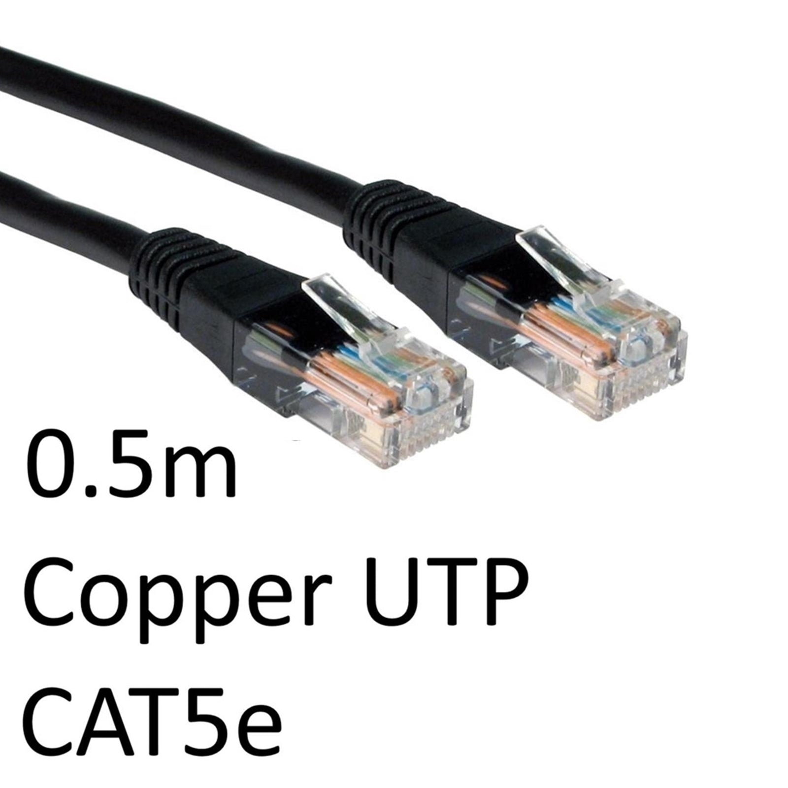 Cat5e RJ45 (M) to RJ45 (M) 0.5 Metre OEM Moulded Boot Copper UTP Network Cable (Black)