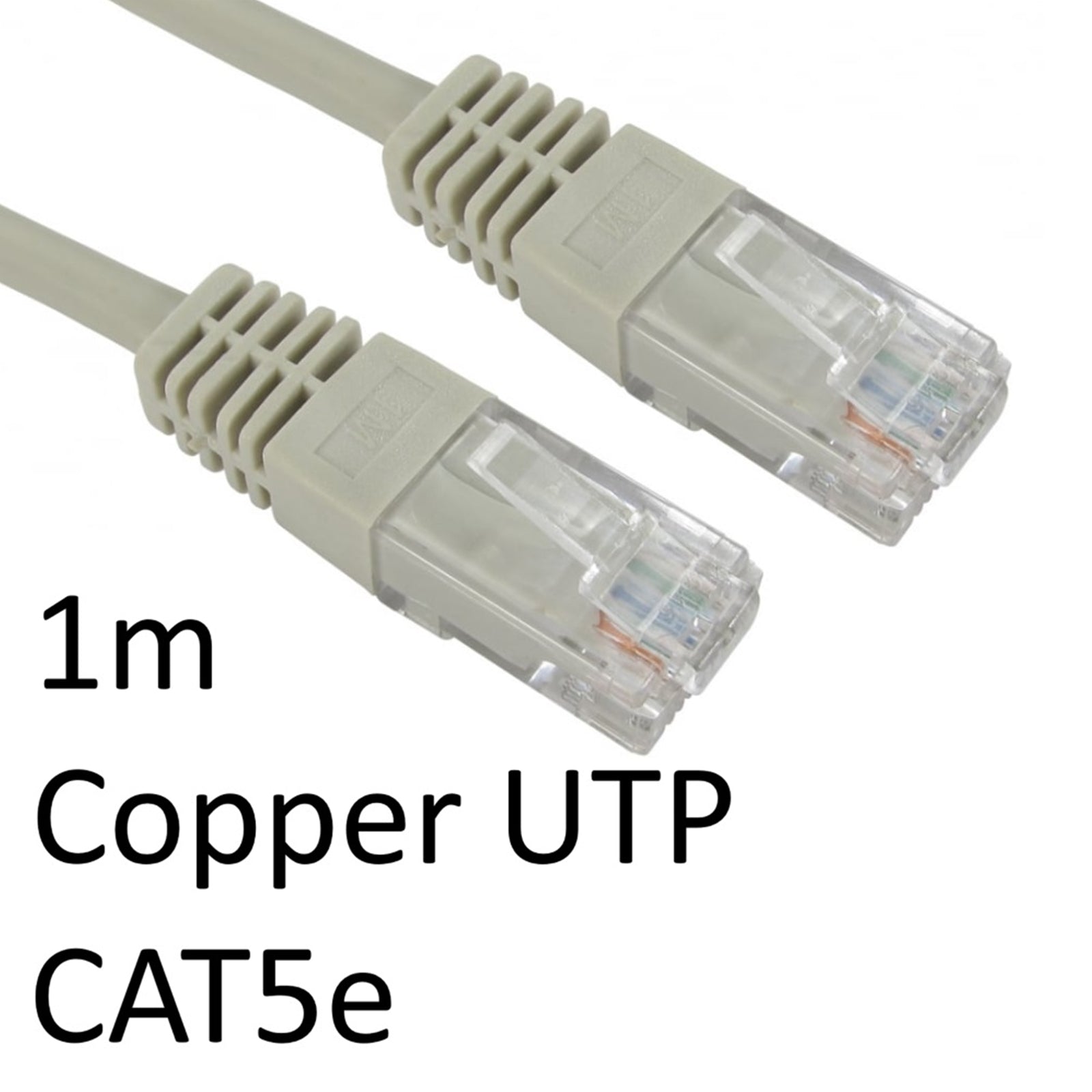Cat5e RJ45 (M) to RJ45 (M) 1 Metre OEM Moulded Boot Copper UTP Network Cable (Grey)