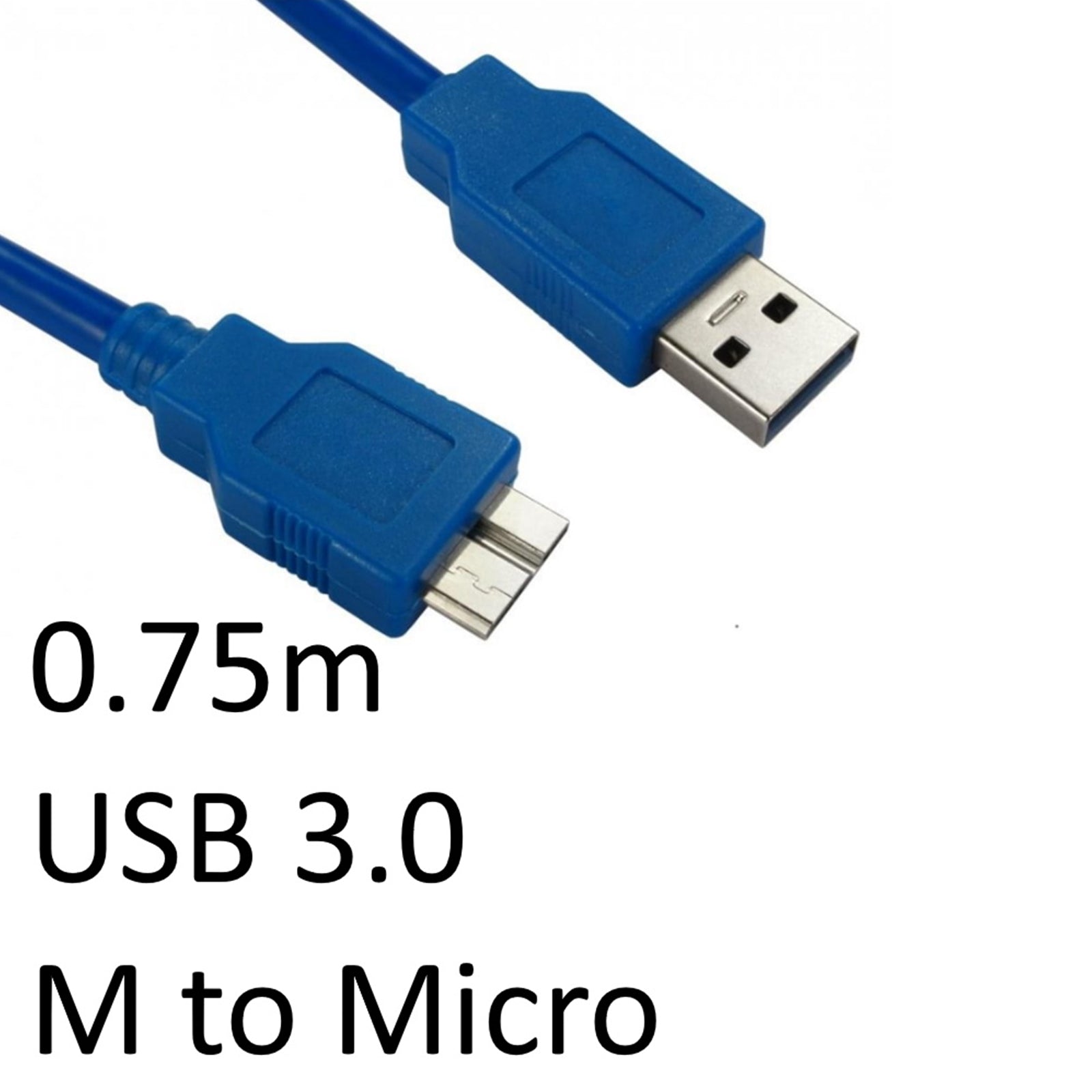 USB 3.0 A (M) to Micro B (M) USB 3.0  0.75 Metre Blue OEM Data Cable