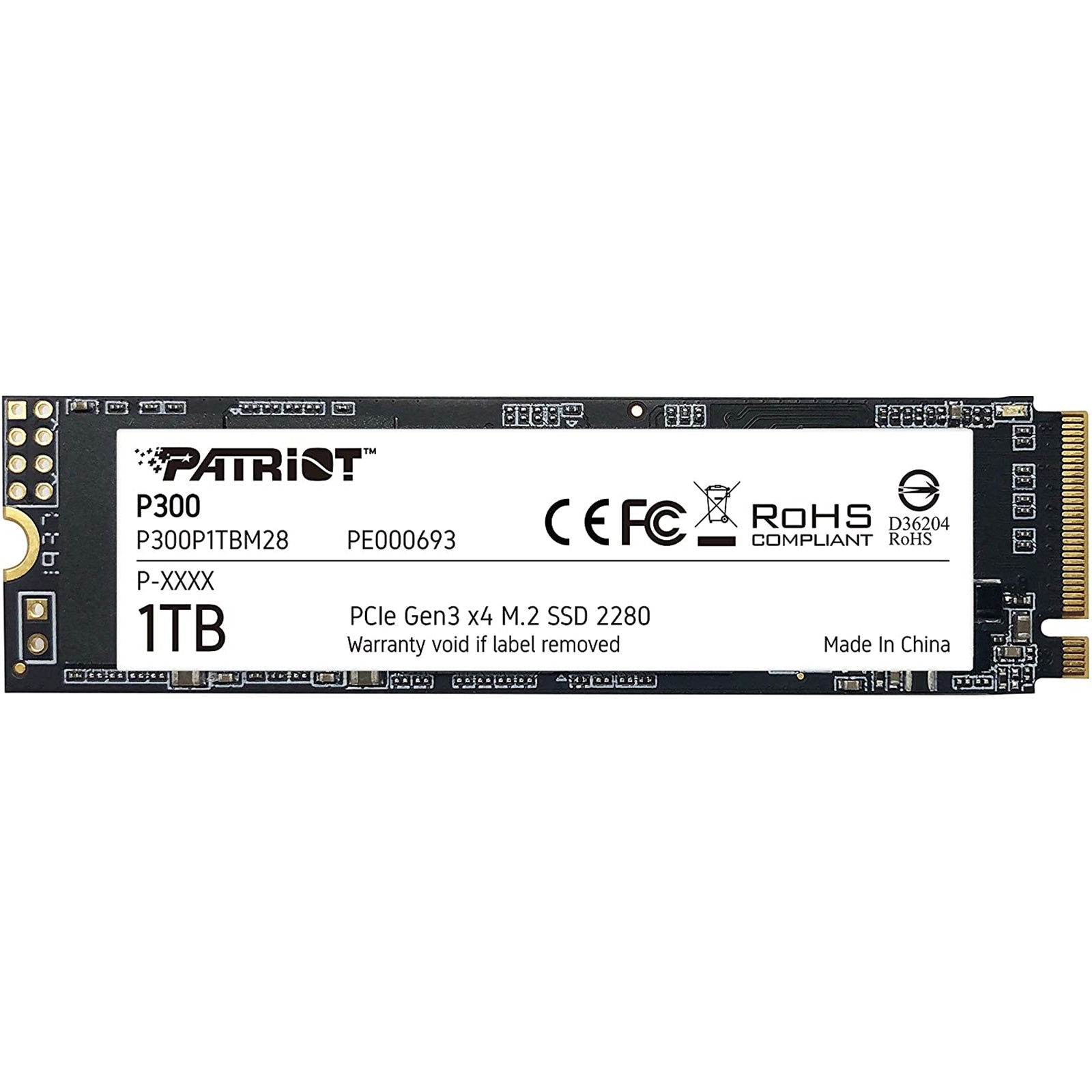 Patriot P300 1TB NVMe SSD - High-Speed M.2 PCIe Gen3 x4