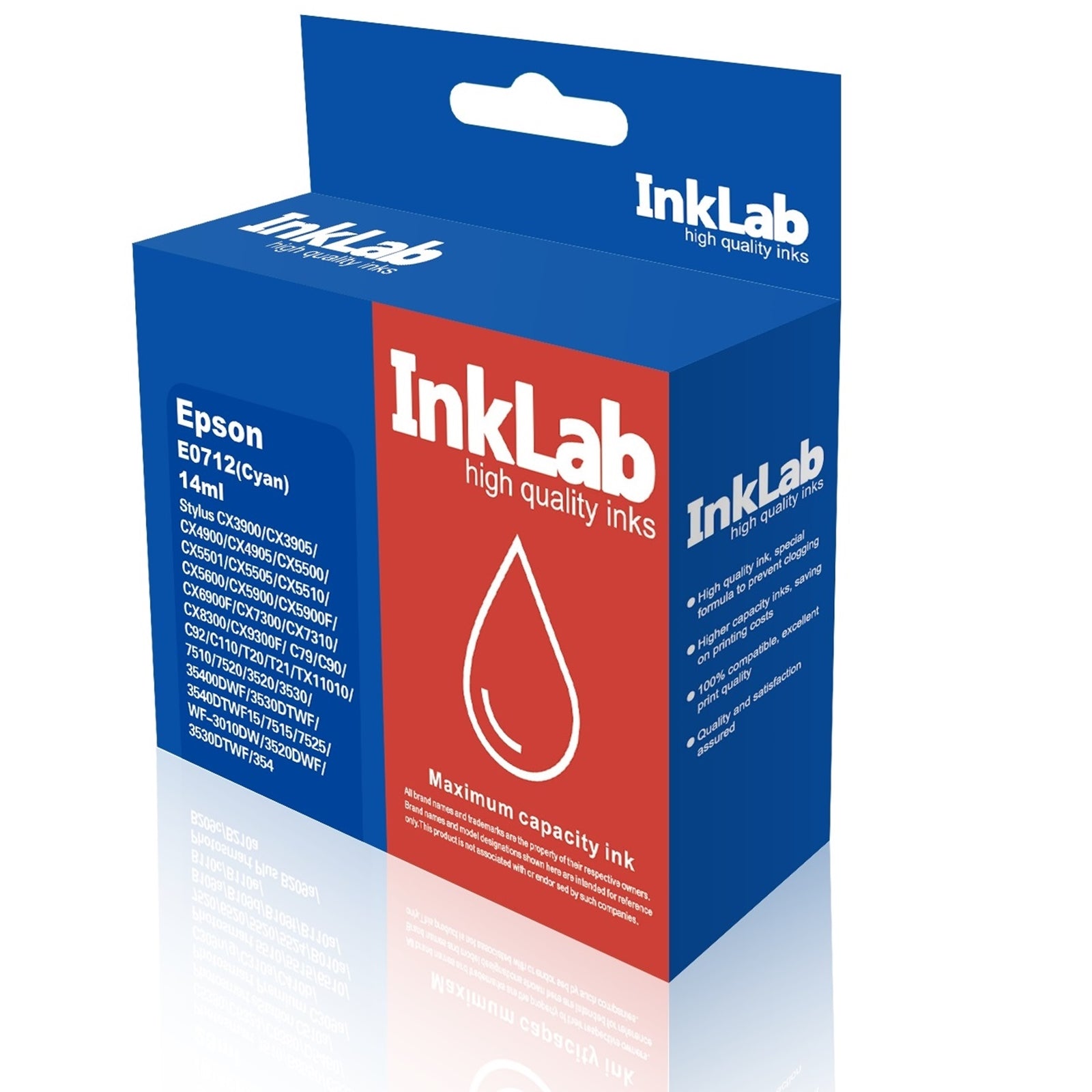 InkLab 712 Epson Compatible Replacement Ink - Cyan