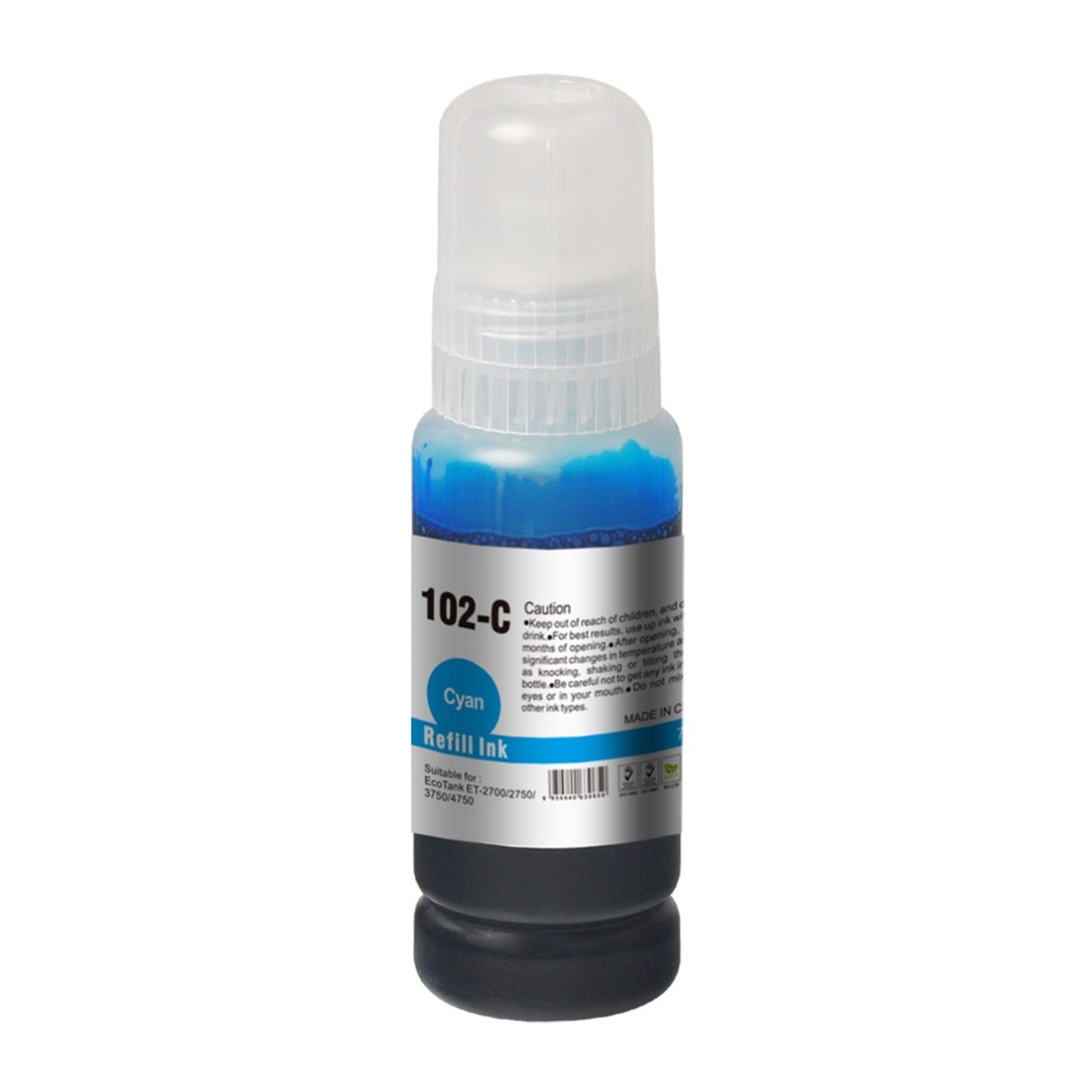 InkLab 102 Epson Compatible EcoTank Ink Bottle Cyan
