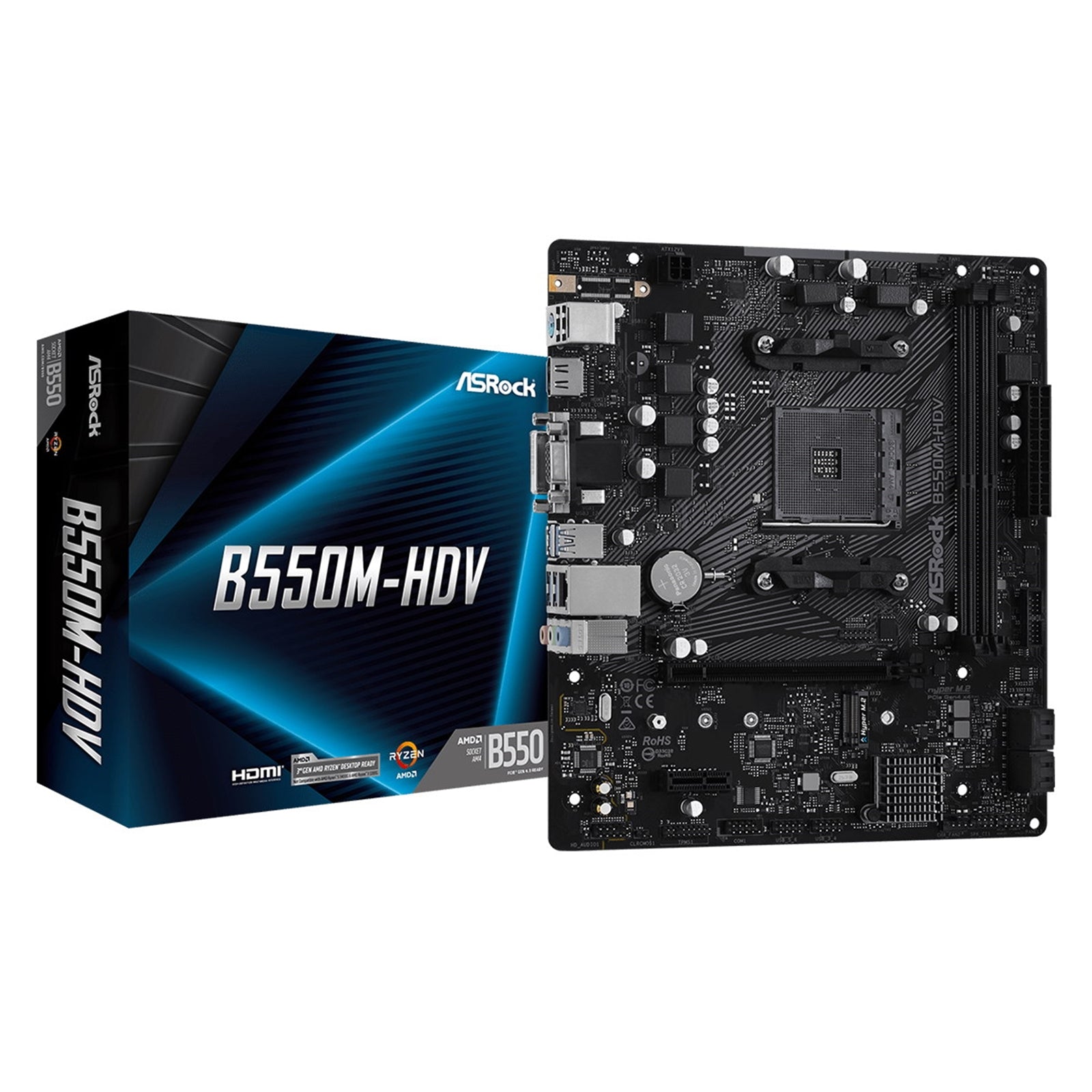 ASRock B550M-HDV Micro ATX Motherboard - AMD Socket AM4
