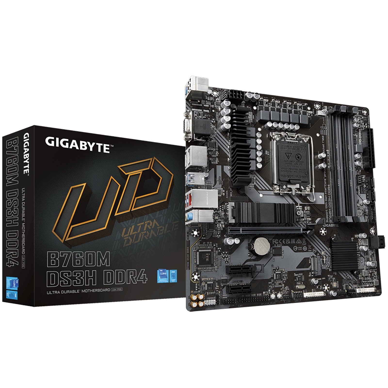 Gigabyte B760M DS3H - High-Performance DDR4 Intel Socket 1700 Micro ATX Motherboard for 12th/13th Gen CPUs