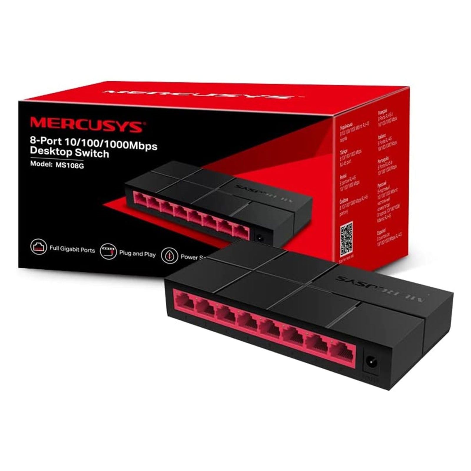 Mercusys MS108G 8-Port High-Speed Gigabit Ethernet Switch Energy-Efficient Network Expansion