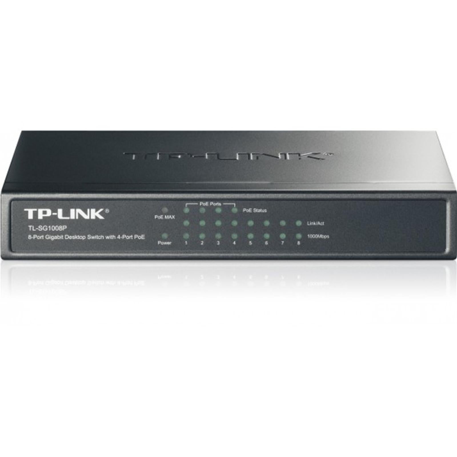 TP-Link Gigabit PoE+ Switch 8-Port Desktop Network Hub with 4 Power over Ethernet Ports