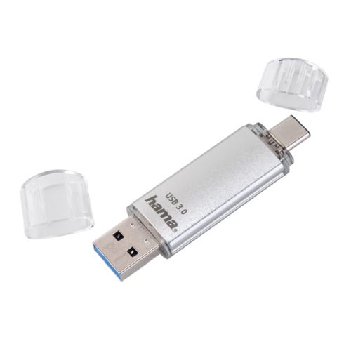 Hama C-Laeta Dual USB 32GB High-Speed Flash Drive Silver