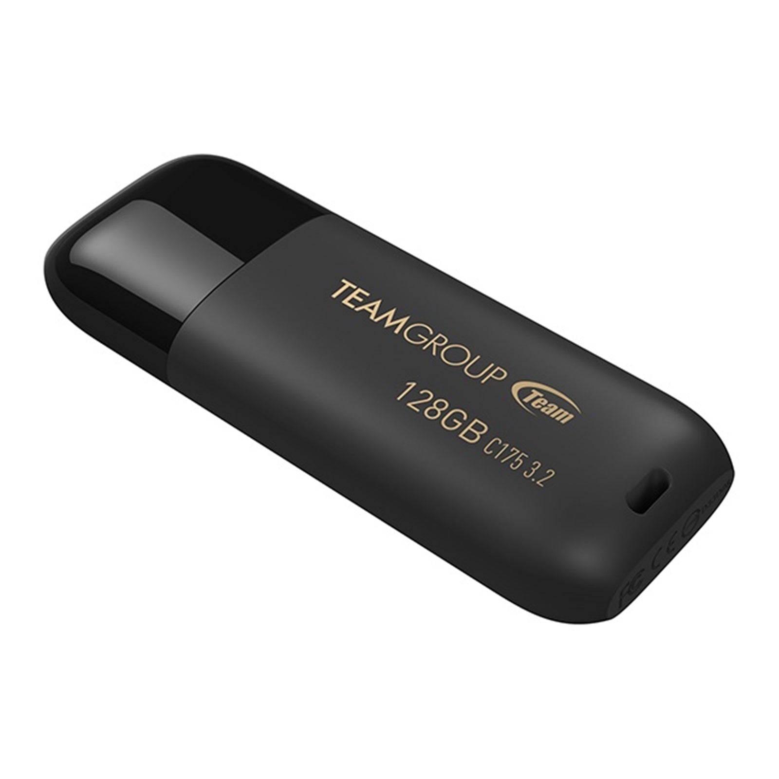 Team C175 High-Speed 128GB USB 3.2 Flash Drive Streamlined Black Edition